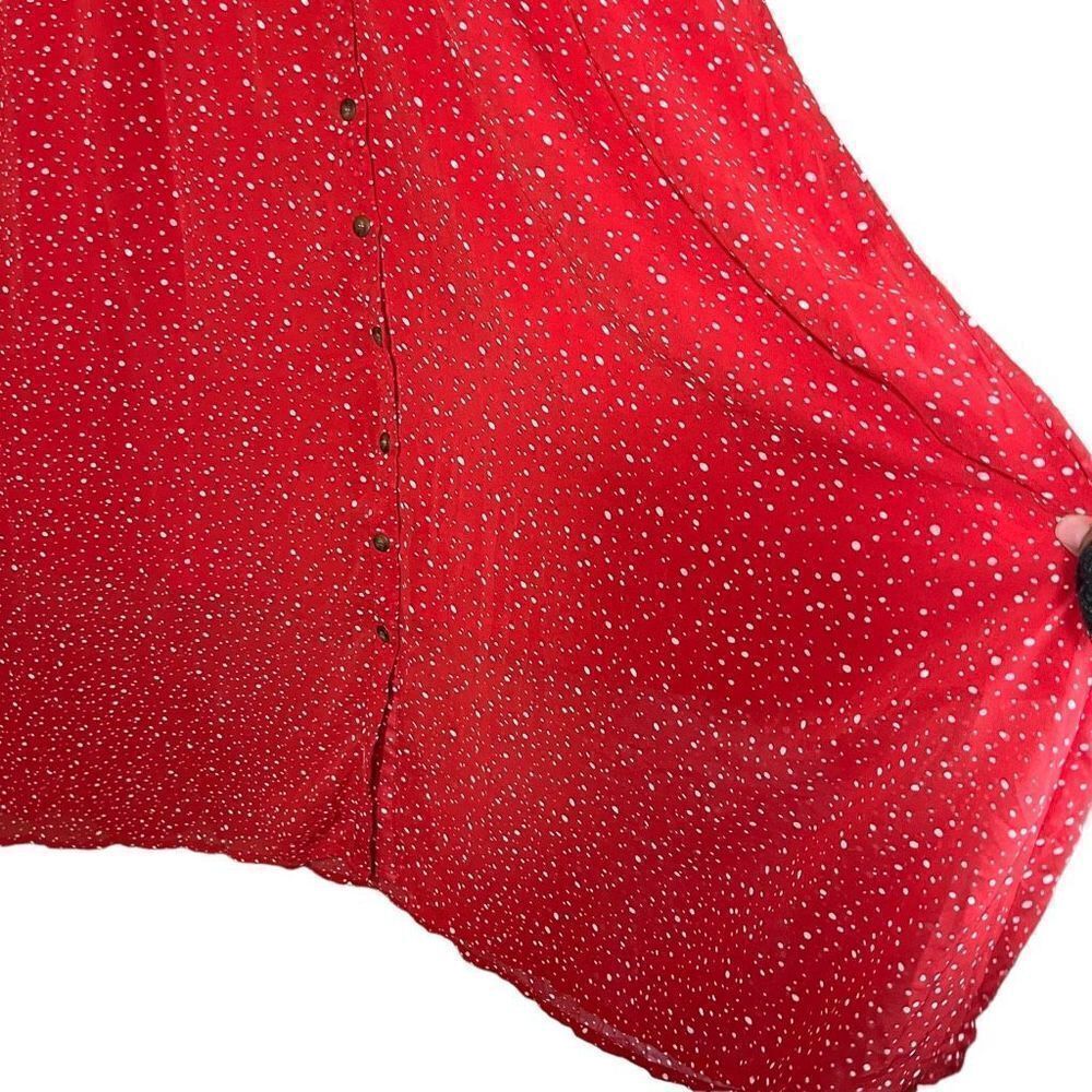 Suzanne Betro Red and Ivory Polka Dot Button Front Dress XL - Picture 4 of 12